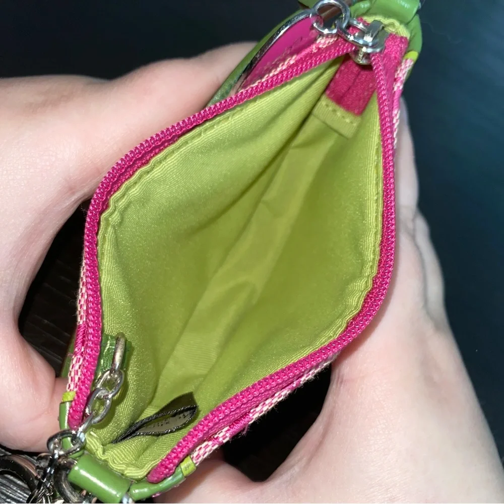 Coach Pink and Green Watermelon Wristlet - Picture 4 of 10